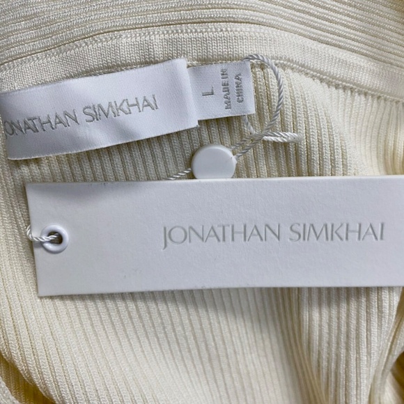 Jonathan Simkhai Off-White Orion Cut-Out Rib Knit Skirt Size L - Picture 4 of 4